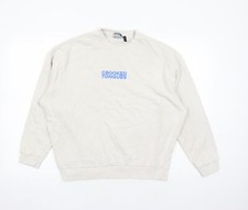 ASOS Womens Beige Cotton Blend  Sweatshirt Size S   Crooked Tongues