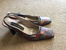 Lisa Kay Multi Coloured Mock Croc Sling Back Shoes UK 6