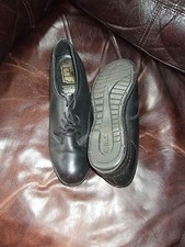 TUF Black Leather Steel Toecap Shoes - Size 8