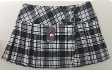 tartan skirt 2 buckles,black