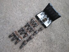 2007 FIAT GRANDE PUNTO MK3 FULL SET OF 16 ALLOY LOCKING WHEEL BOLTS + KEY