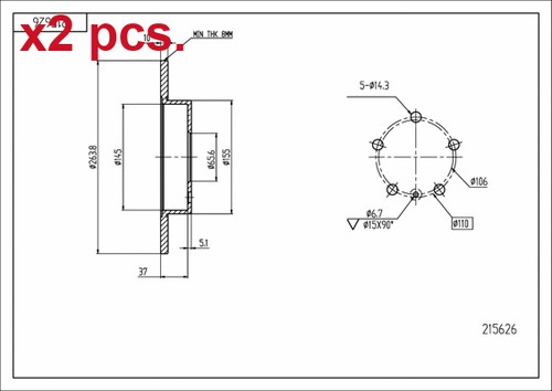 Pcs rear brake - brake, rotos