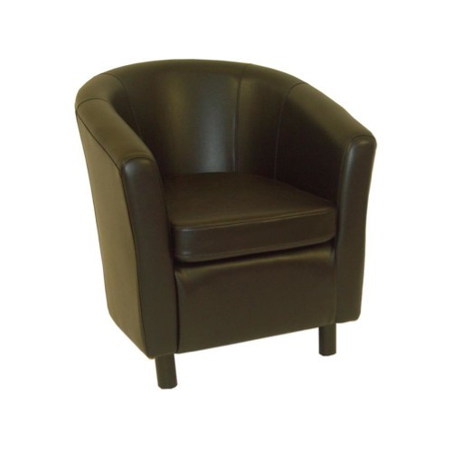 Faux leather tub chair - faux,