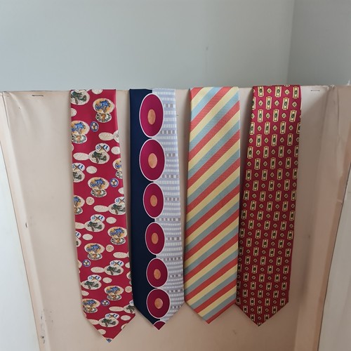 Four vintage silk ties retro - vintage,