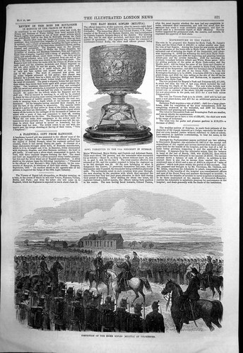 Antique print bowl regiment - print,