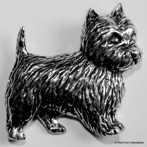 Cairn terrier pewter pin - terrier,
