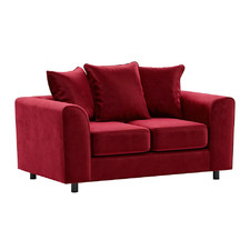 Brooklyn Red Corner Sofa 3 & 2 Seater Plush Velvet Fabric Left Right Foam Modern
