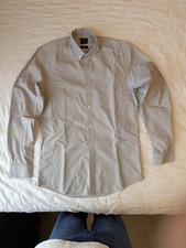 Taylor and Wright Men's Slim Fit Shirt Size 14.5 Grey Button Collar
