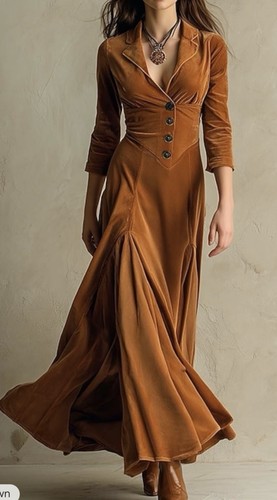 Mirella rust velvet flowing - velvet,