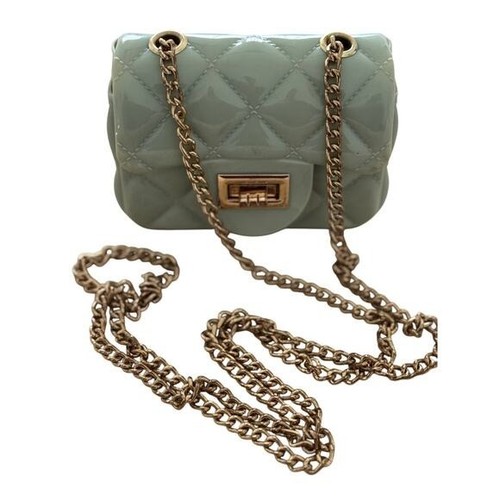 Retro mint green patent - mint, faux
