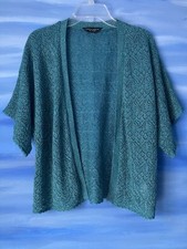 Dorothy Perkins Ladies Lurex Edge To Cardigan Size Turquoise Women's Size Jacket