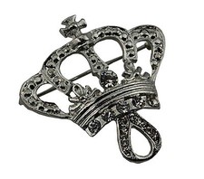 Silver Crown Bridal Brooch