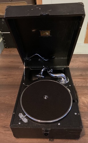 Hmv portable black gramophone - black,