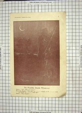 Original Old Antique Print War France Sier Moonlight Barbed Wire Fence
