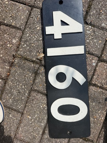 Old wooden bus sign - wooden,