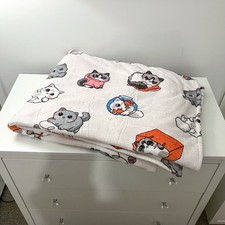 The Oodie Popular Grey Cat Cats Cute Sherpa Blanket Throw Licensed Cosy One Size