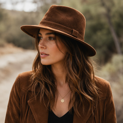 Handmade brown suede leather - handmade,