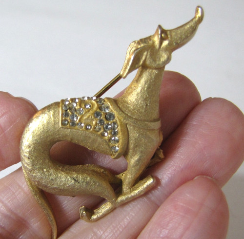 Vintage greyhound dog pin - dog,