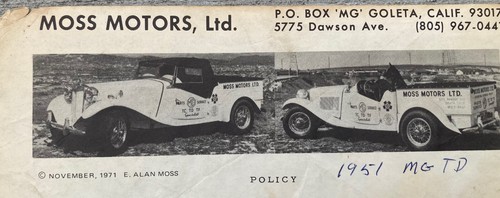 Moss motors midget td tf - moss,