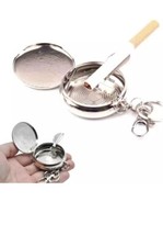 Pocket Ashtray Keychain Keyring Smokers Gift Gift Stainless Steel Chain