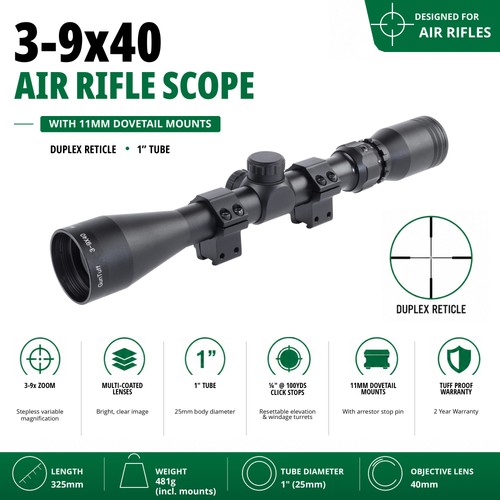 9x40 air rifle scope 11mm - 3-9x40,