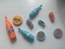 Mattel Barbie Dream House 1970’s Cindy Fridge Orange Blue Food Drink Accessories