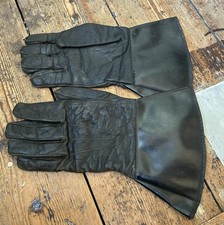 Vintage Motorcycle Black Leather Gauntlets ~ Medium