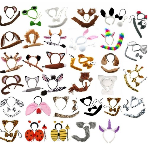 Animal ears bow tail set - set, for