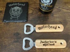 MOTORHEAD engraved bottle opener and coaster set. Another beer is what I need.