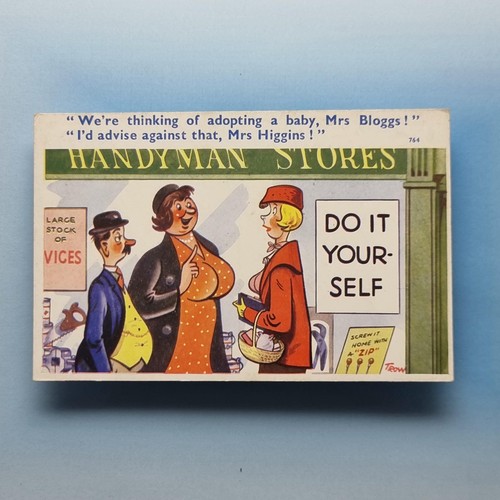 Comic postcard fat lady - comic,