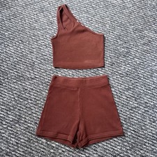 Zara brown ribbed shorts/crop