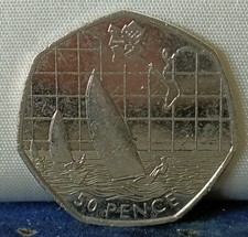2011 UK London Olympics - Sailing 50p Fifty Pence Coin - Circulated  [MR2]