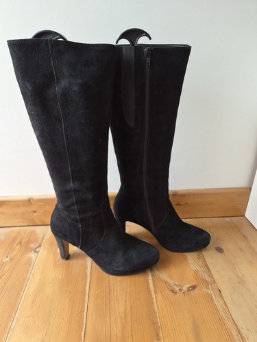 Gabor black suede knee - black,