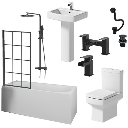 Complete bathroom suite black - bathroom,