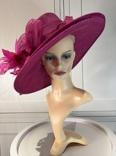 Hat Studio Hot Pink Sinamay