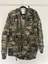 Mens Green Camo Retro Parka