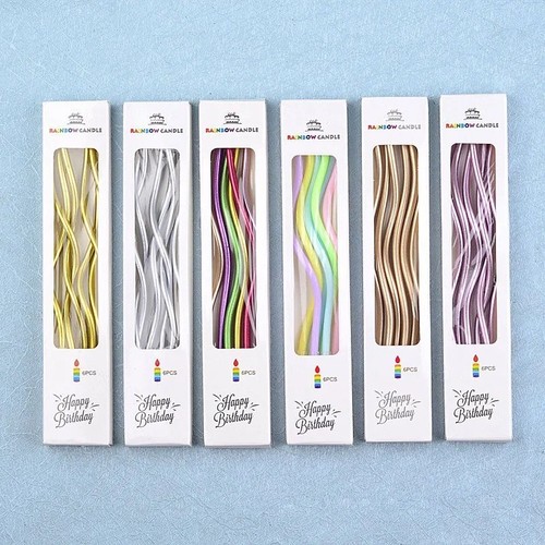 6pcs twisty birthday candles - 6pcs,