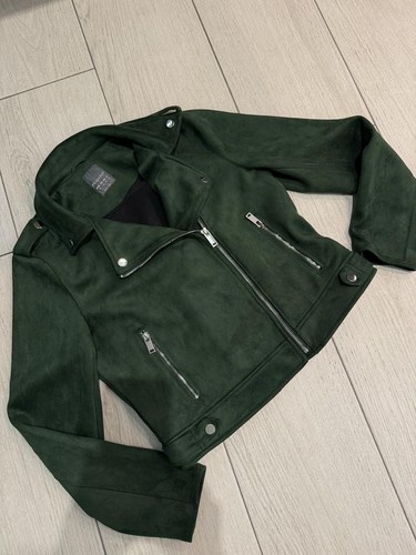 Primark green faux suede moto - primark,
