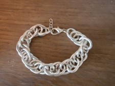 Silver Tone Chainmail  Link Bracelet