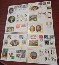 GB - 1996/1998 - Collection Of 10 Early Benham BLCS Series Silk First Day Covers