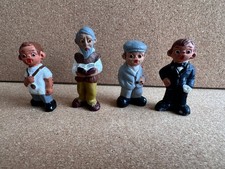  Medalist, Writer, Smoker + Waiter Spanish Terracotta Mud Figures 1970-80s x4