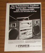 Rare Advertising FISHER PH-490 Radio Cassette Recorder Boombox 1982
