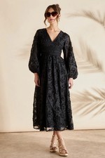 Coast Black Midi Dress Womens