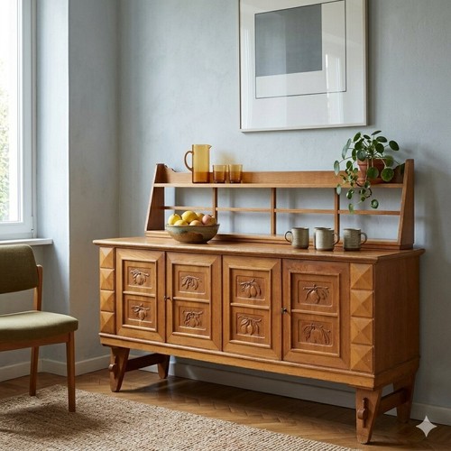Vintage buffet oak veneer - vintage,
