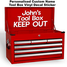 Custom Personalised Name Funny Garage Workshop Tool Box Vinyl Decal Sticker