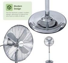 NEW! 16" Inch 40cm Chrome Pedestal 3 Speed Stand Fan Cooling