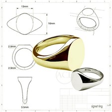 18ct Solid Yellow Gold Signet