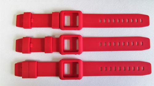 Red silicone watch - red, band