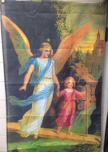 Angel flag with girl happy - angel,