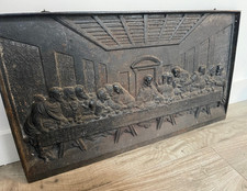 The Last Supper High Relief 3D Vintage Cast Iron Metal Plaque 63cm x 36cm